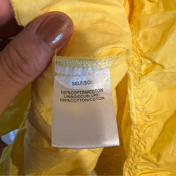 NWT Tanya Taylor Carly Dress Yellow Open Back Puff Sleeve - Picture 9 of 9